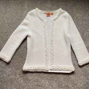Tory Burch cream cardigan sweater